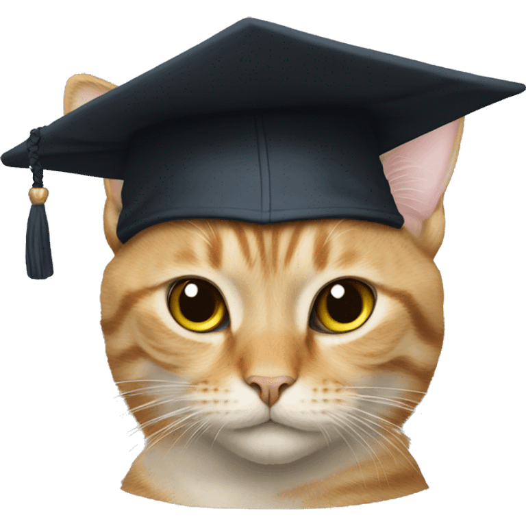 cat in a master's cap emoji