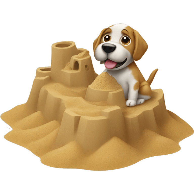 dog making a sandcastle emoji