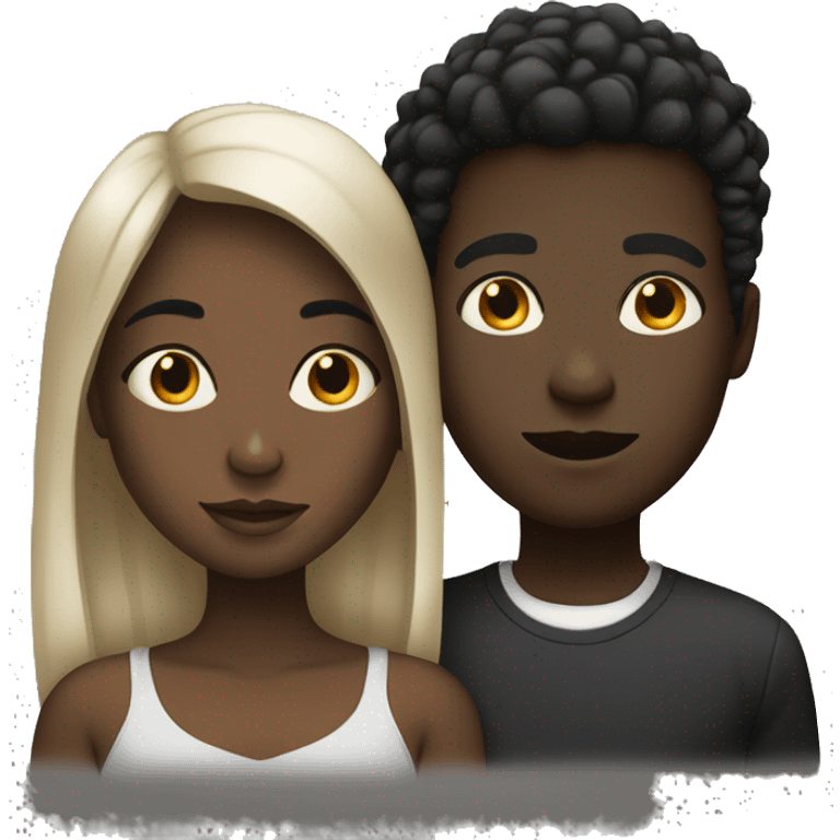 Balck girl and white boy emoji