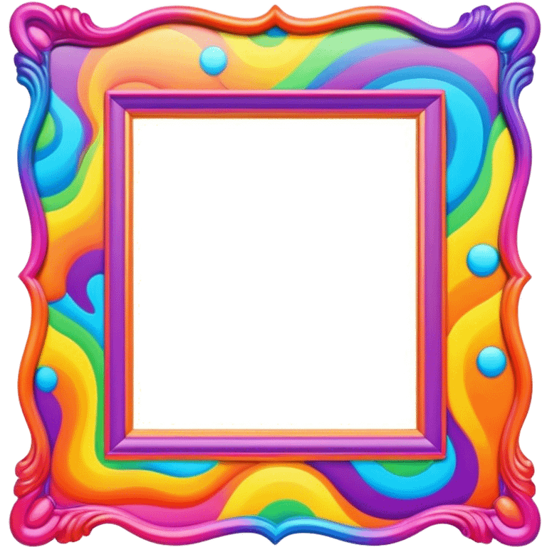 Psychedelic colored photo frame emoji