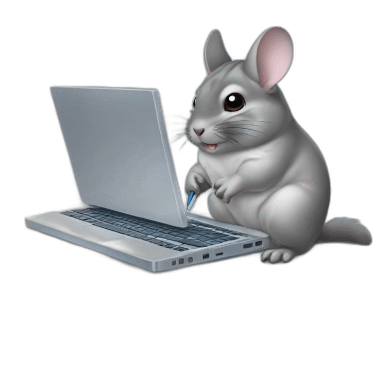 chinchilla working with laptop emoji