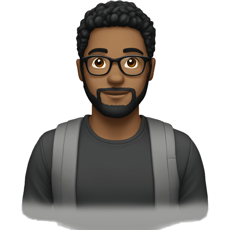 27 year old white male, black hair, black short beard, glasses emoji