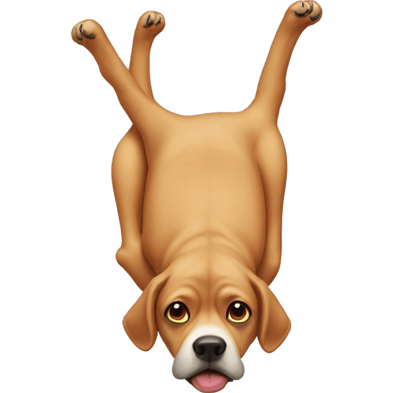 Upside down dog emoji