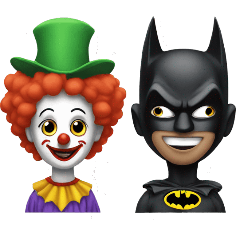 clown and batman emoji