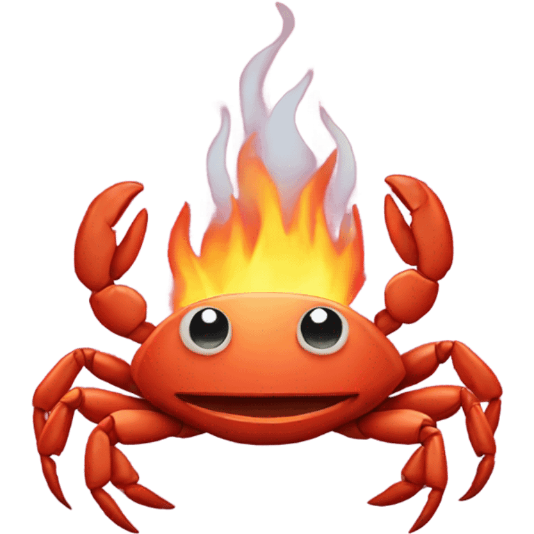 Crab on fire emoji