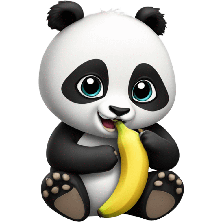 Panda eating a banana  emoji