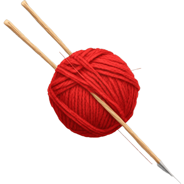 Red Ball of yarn and needles emoji