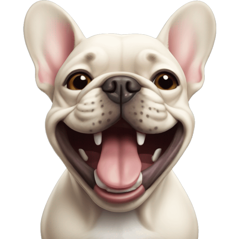 Laughing french bulldog emoji