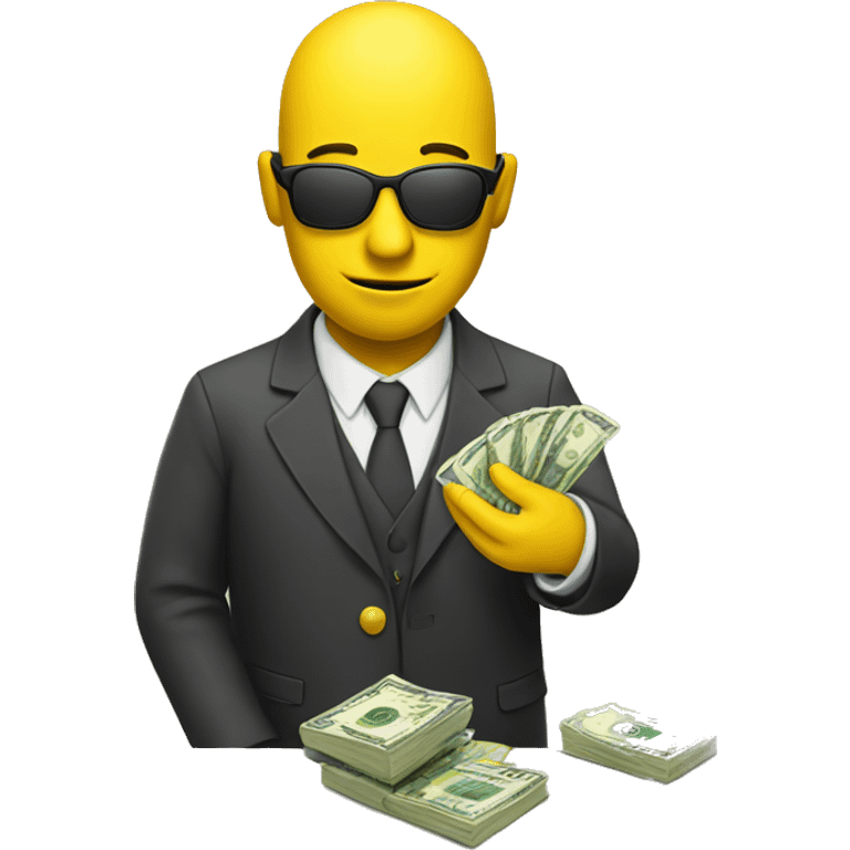 yellow Man with money emoji