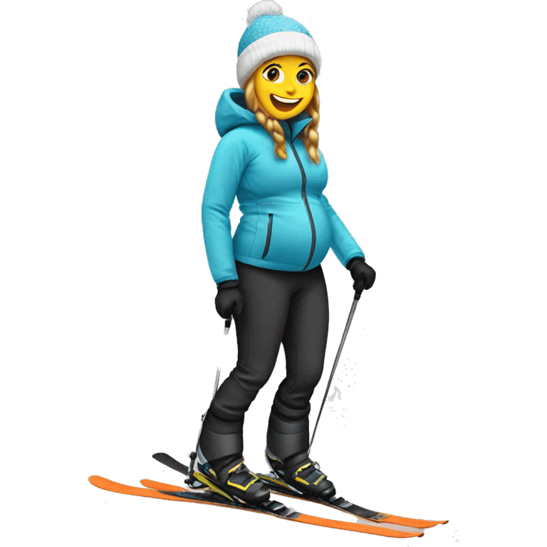 Pregnatlady on Ski emoji