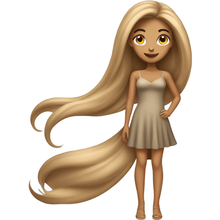 tan girl with long hair coquette emoji