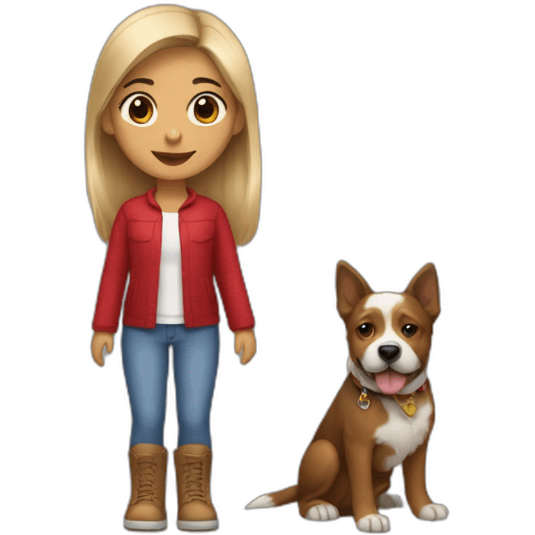 Venezuelan girl with a west highland teerier dog emoji