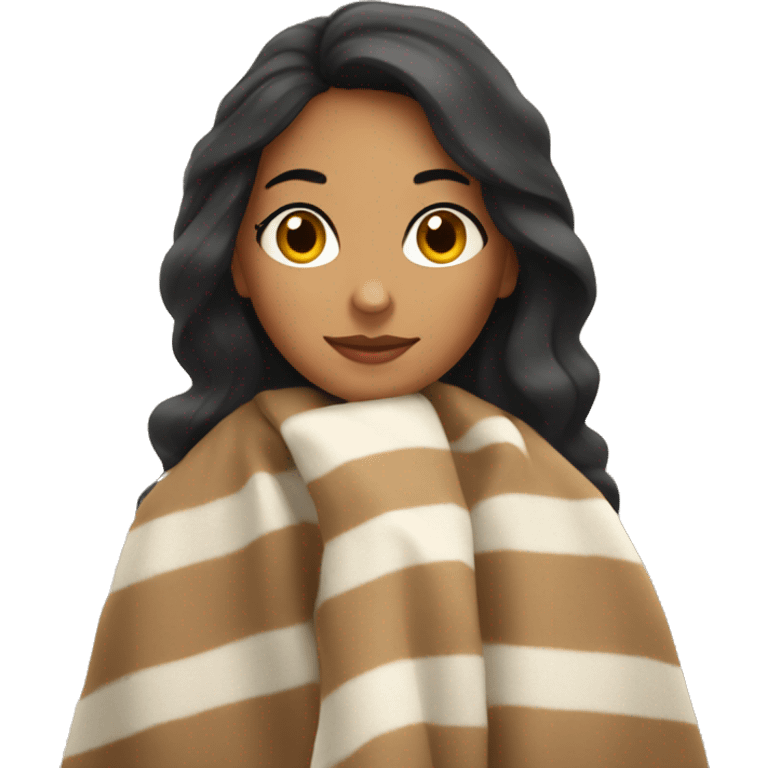 Cozy Latina in blanket for fall emoji