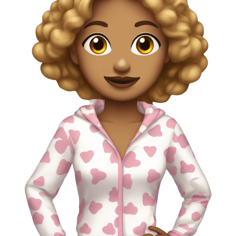 White Deanna Troy in pajamas  emoji