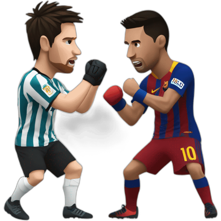 Messi Ronaldo fight  emoji