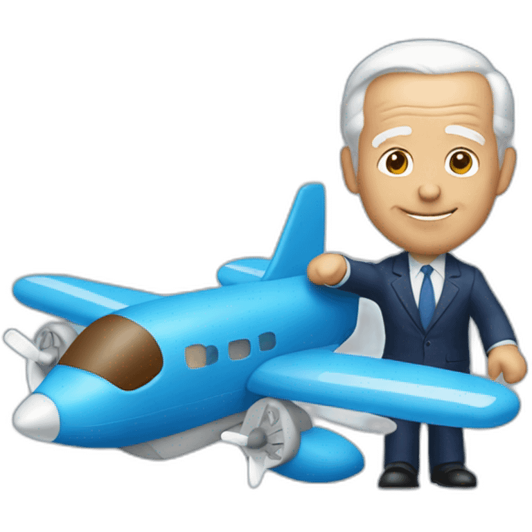 Biden holding a Toy plane emoji