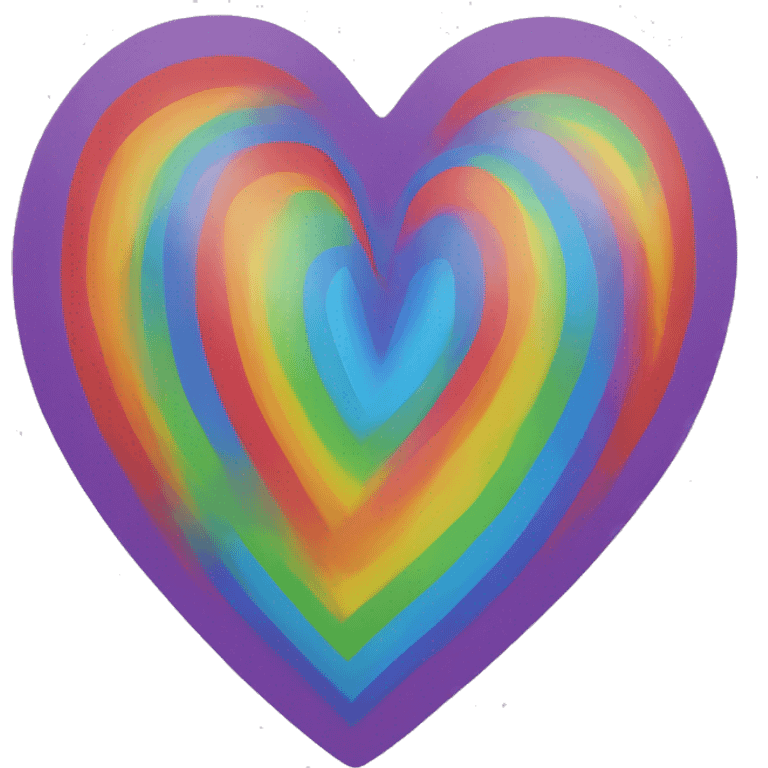 rainbow heart with white outline emoji