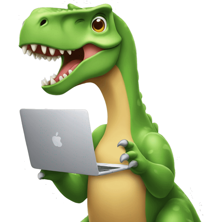 dinosaur holding macbook emoji