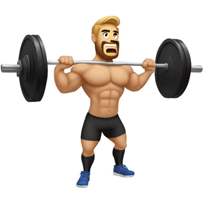 Gay guy doing deadlifts emoji