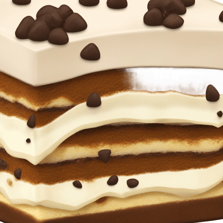 Slice of tiramisu with chocolate flakes  emoji