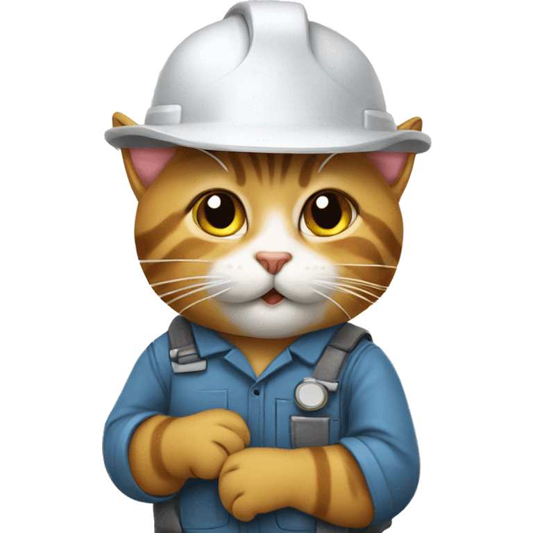 engineer cat blowing kiss emoji