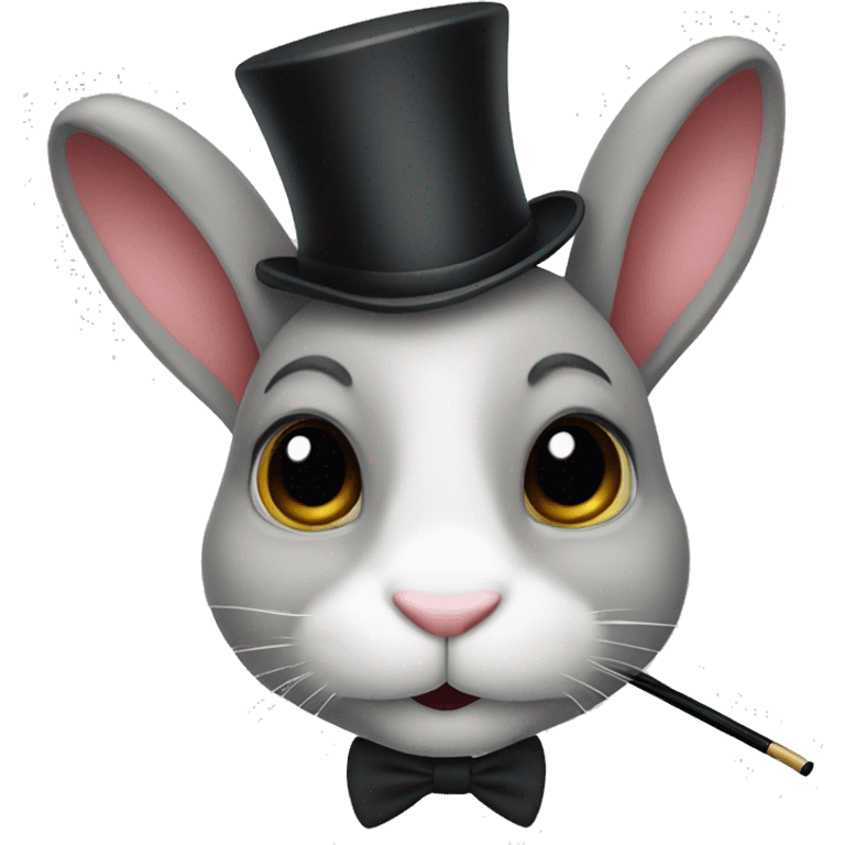 Bunny with a top hat and cane emoji