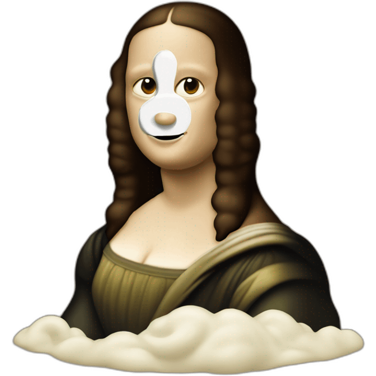 Mona lisa with cream in the face emoji