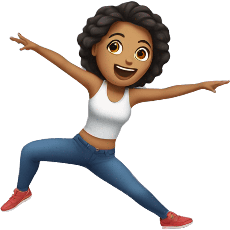 latina women in a rebouncing trampoline emoji