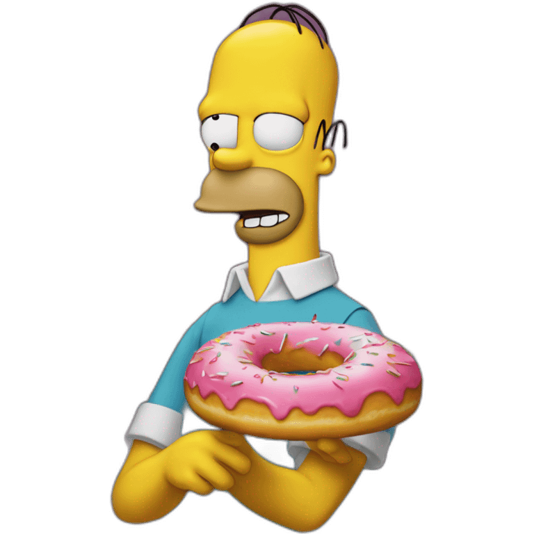 Homer simson qui mange un donuts géant emoji