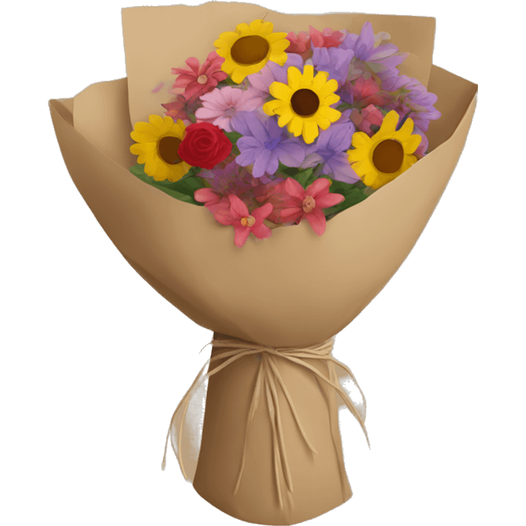 Bouquet with brown paper wrapping emoji