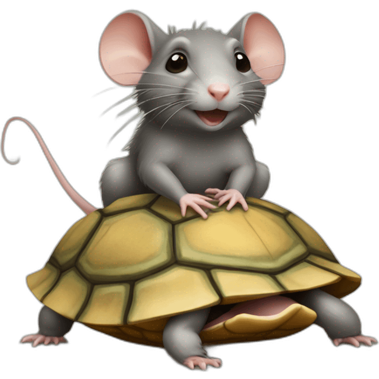 rat sur une tortue emoji