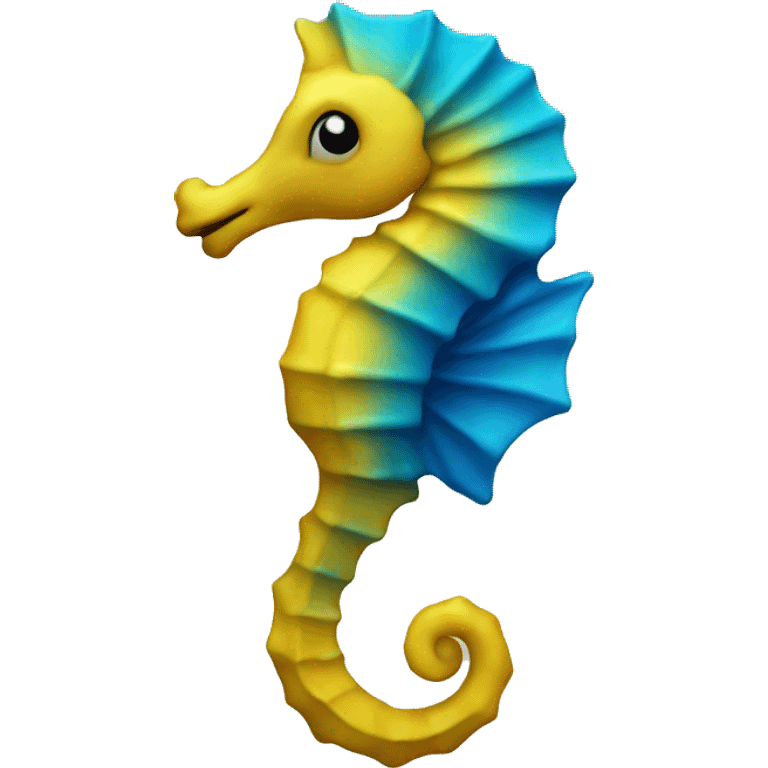 Yellow-blue seahorse  emoji