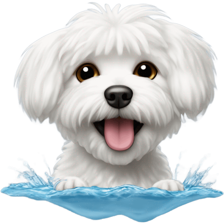 Bichon maltese swim  emoji