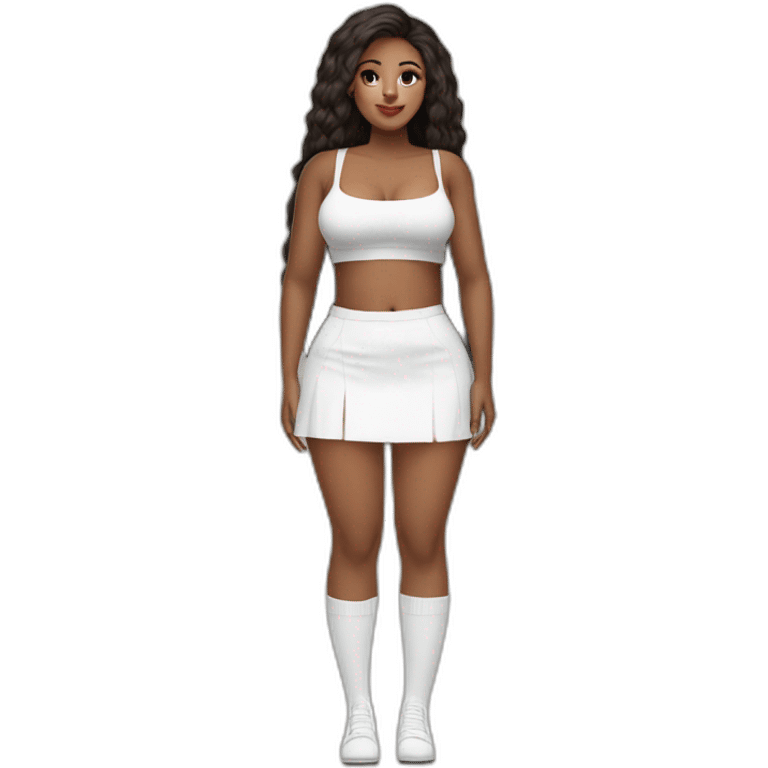 full body curvy-beauty-long-white-socks small skirt both sides emoji