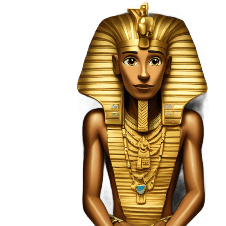  Pharaoh  in gold coffin egypt emoji