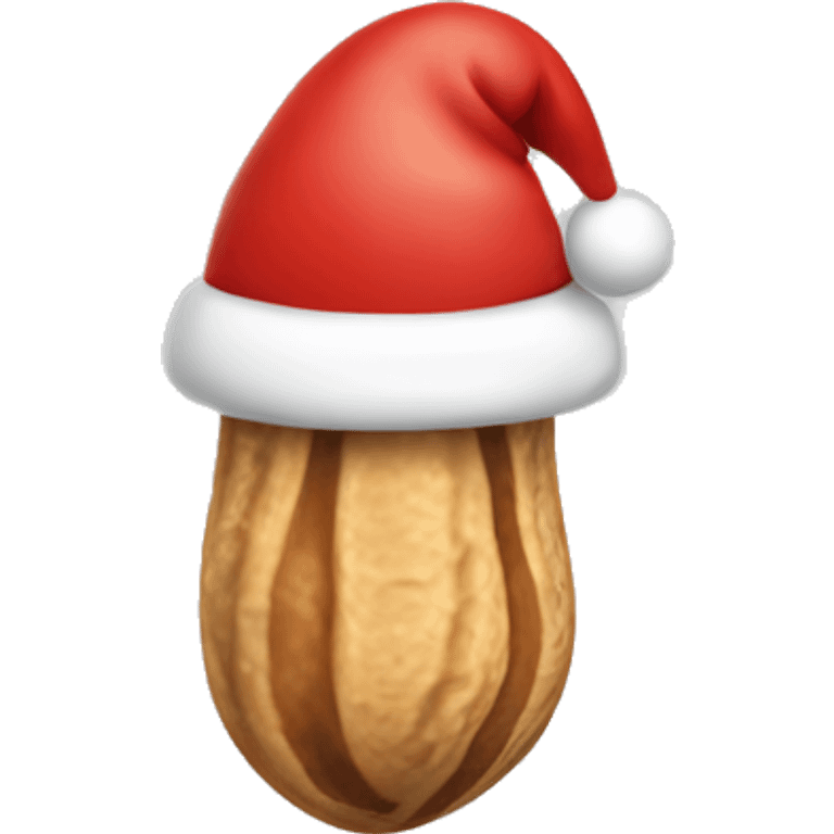 a peanut with a santa hat emoji