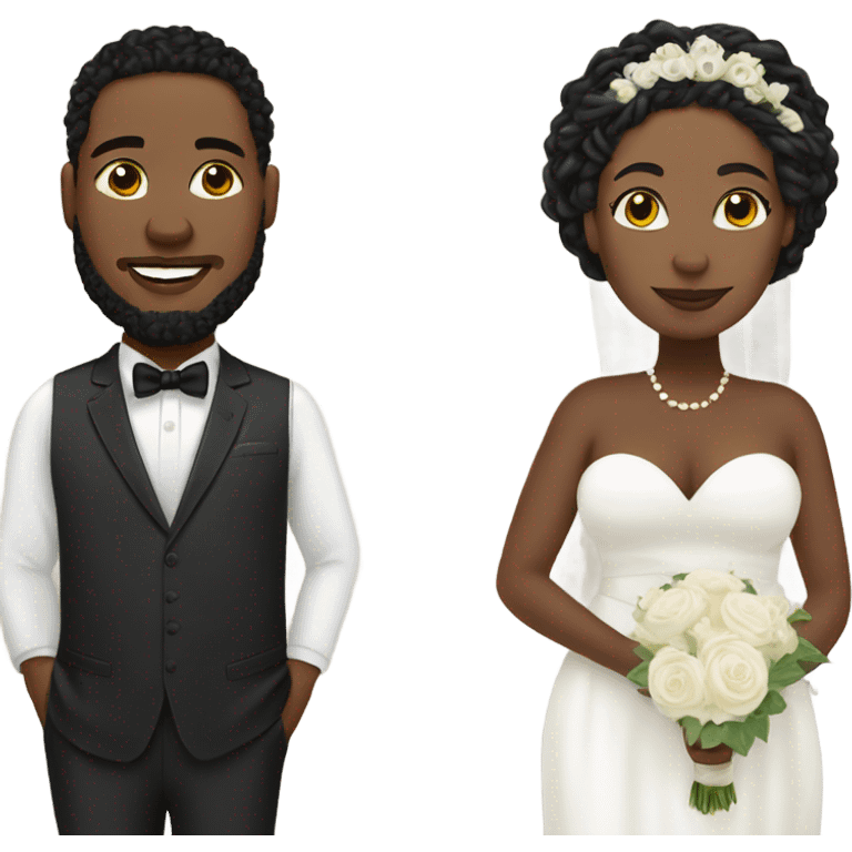 Plus size couple with locs wedding pale emoji