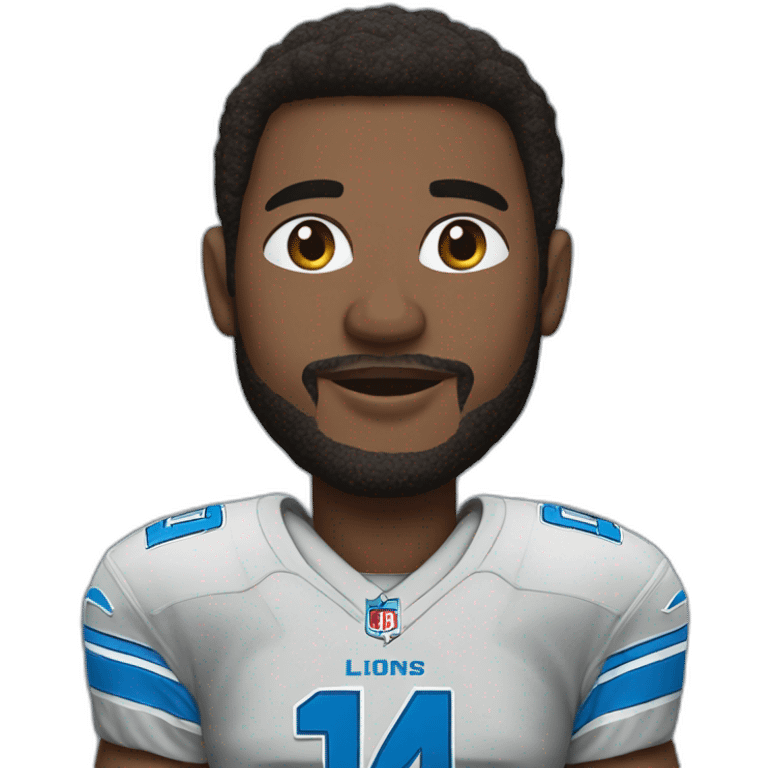 Detroit Lions football player wearing number 14 emoji