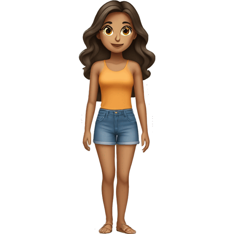 Tanned brunette girl emoji