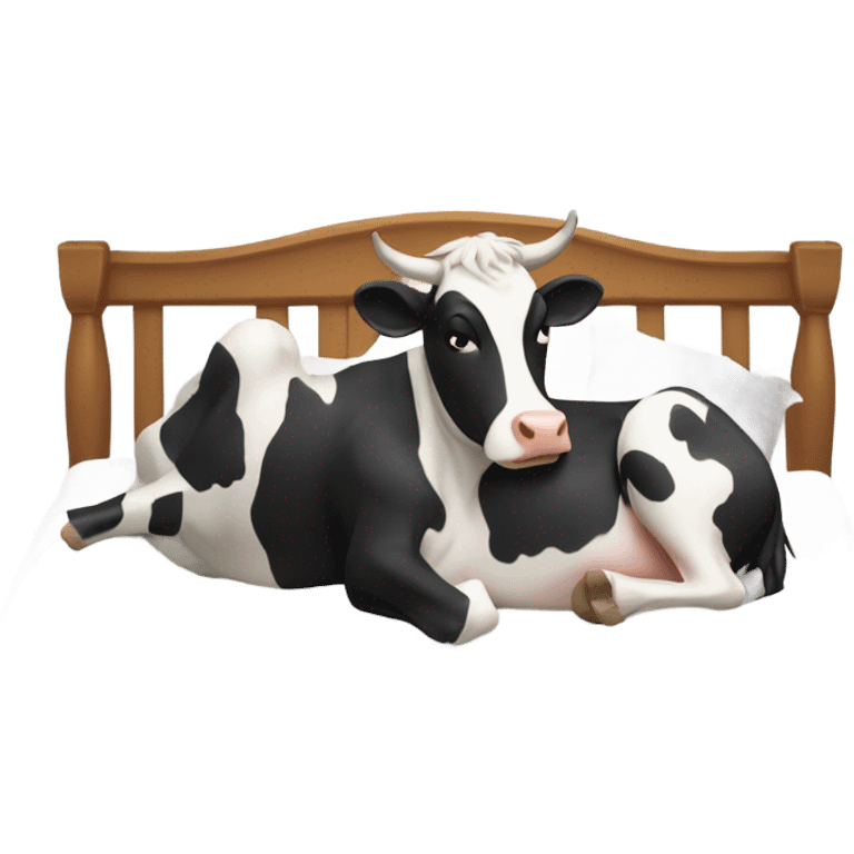 Cow in bed emoji