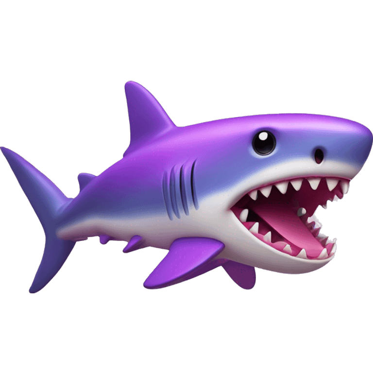 pink purple shark eating a soccer ball emoji