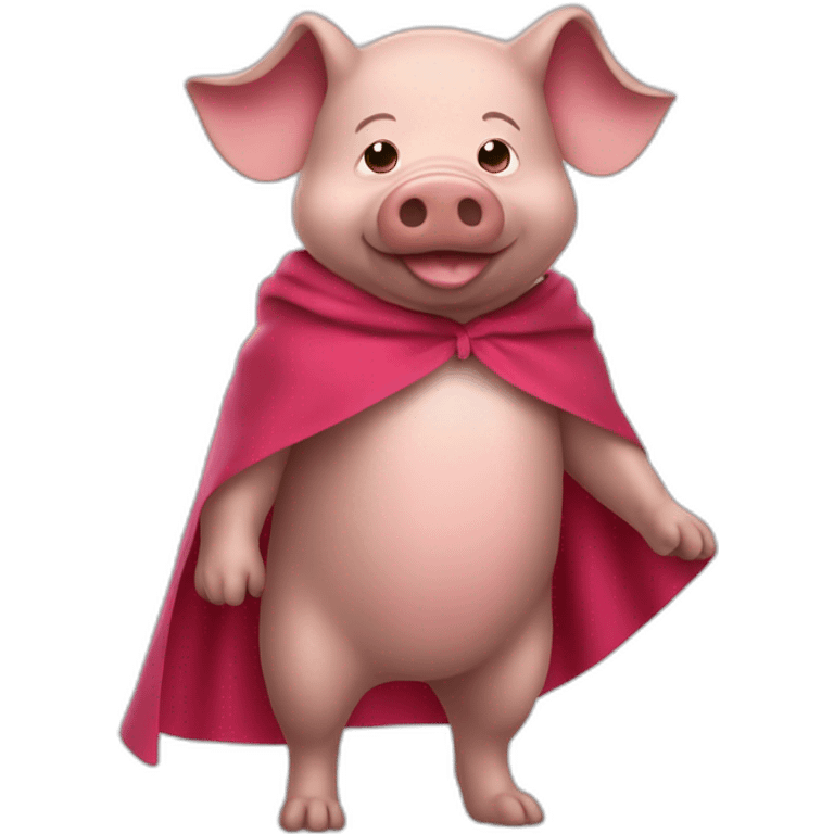 un emoji cochon avec une cape emoji