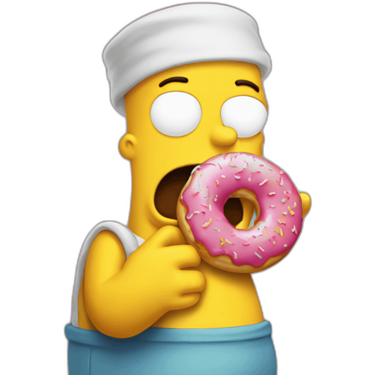 Homer mange un donuts emoji