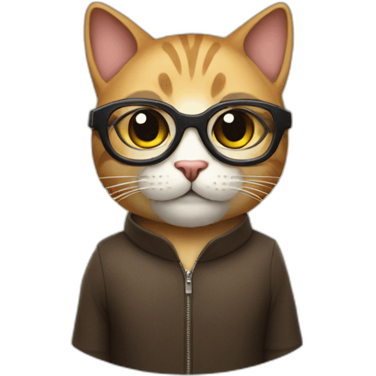 Cat wearing a mask and glasses emoji