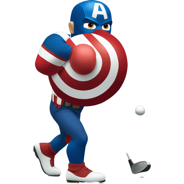 Captain America golfing emoji