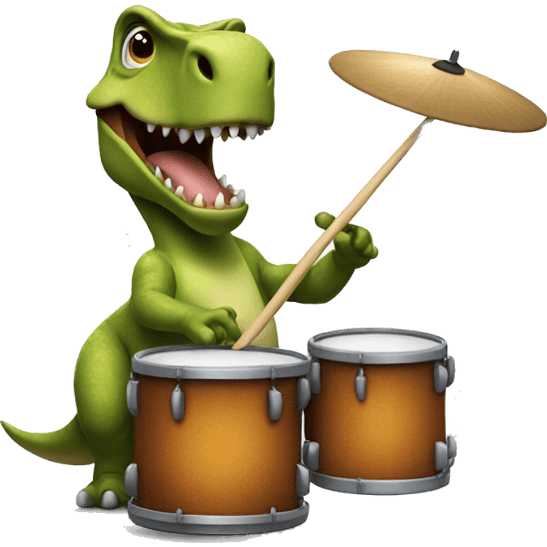 dinosaur playing the drums emoji