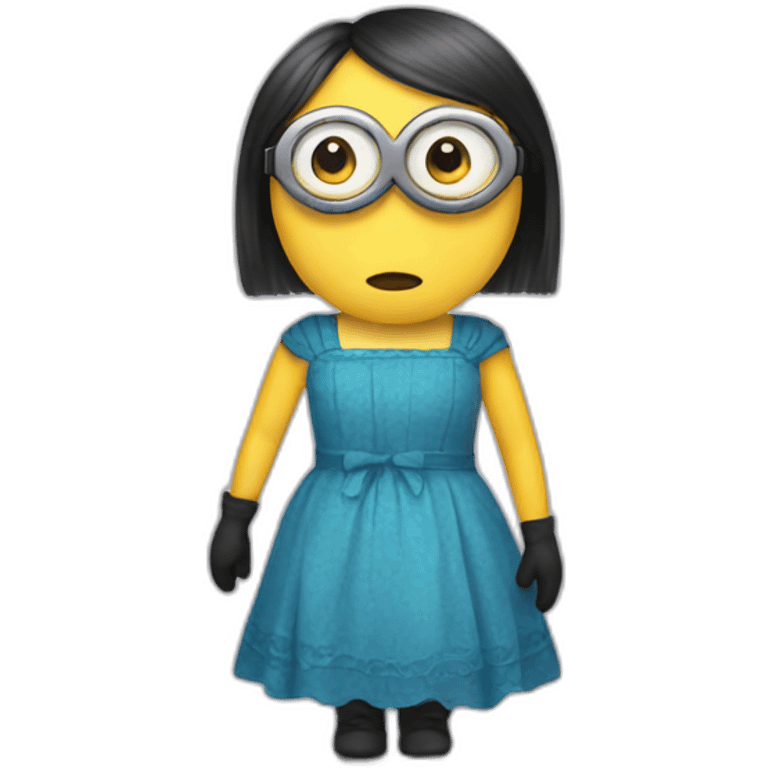 Minion with a dress emoji