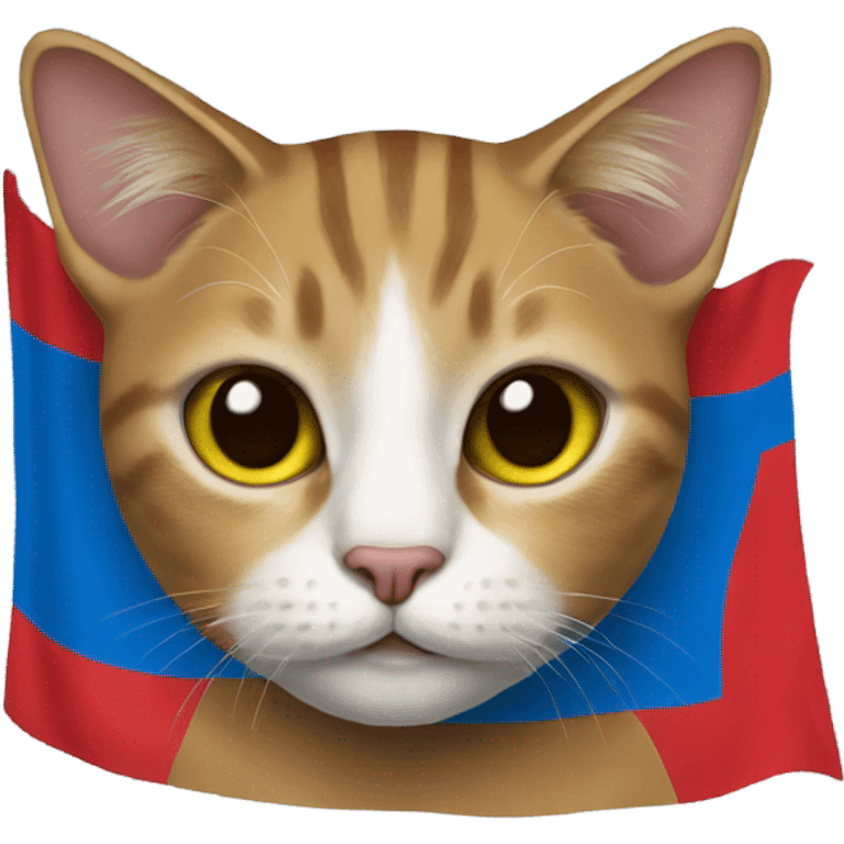 A cat with a Congolese flag emoji