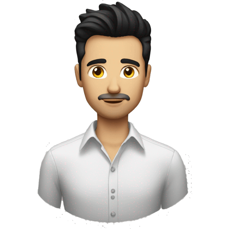 man with quiff black hair smart shirt stubble emoji