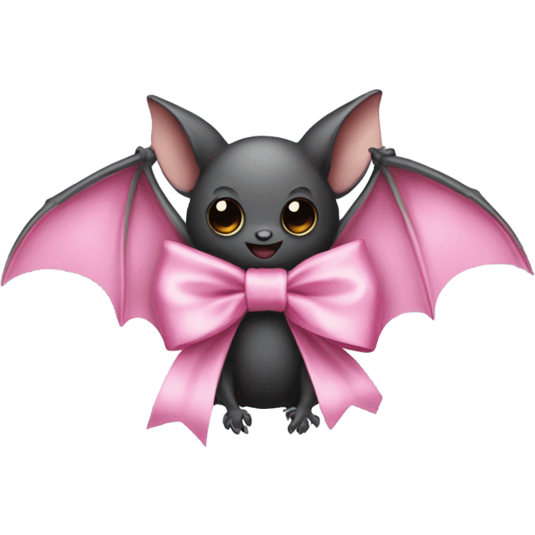 Bat with a satin pink bow emoji